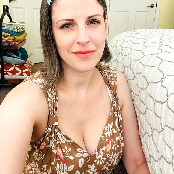 Merona sundress with birds and flowers print! - Picture 3 of 8